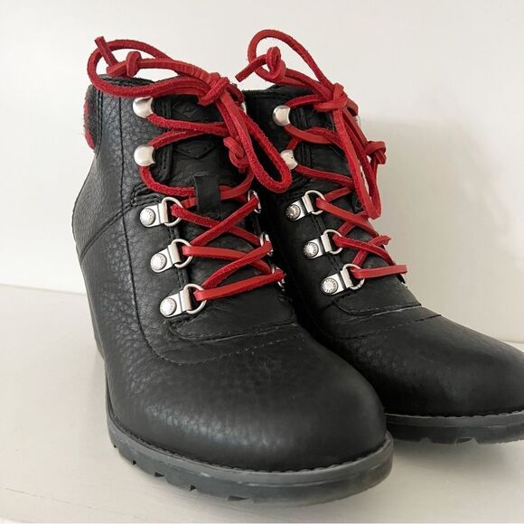 Sperry Top Slider Celeste Bliss Booties Wedge Black Leather Women's Size 8 - Picture 2 of 6